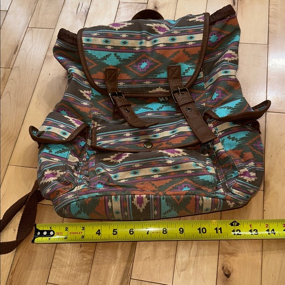 Tribal Patterned Brown Backpack - Picture 7 of 9